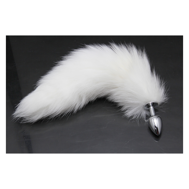 White Fox Tail with Anal Plug Butt Intruder 